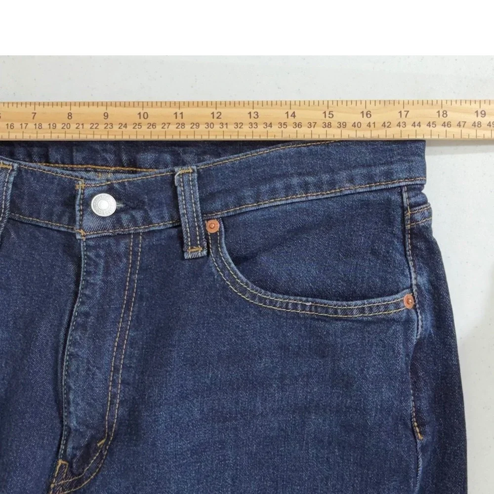 Levis 514 Straight Fit Mens Jeans 35x30 Dark Wash Indigo Blue Denim Classic